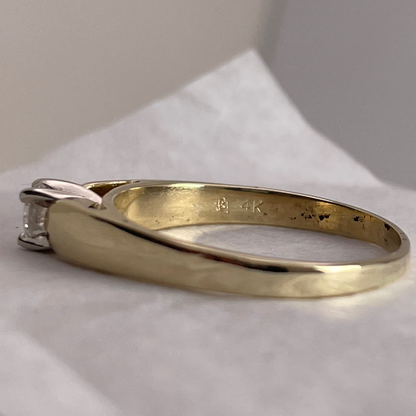14k Yellow Gold Round Cut 0.20ct Diamond Solitaire Ring