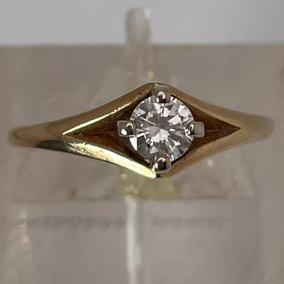 Lady's 14k Yellow and White Gold 0.32ct Diamond Solitaire Ring