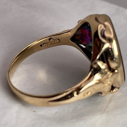 10k Yellow Gold Black Onyx Pinky Ring