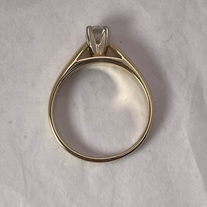 14k Yellow Gold Round Cut 0.23ct Diamond Solitaire Ring