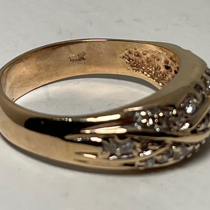 14k Yellow Gold 0.50ct Diamond Cluster Ring