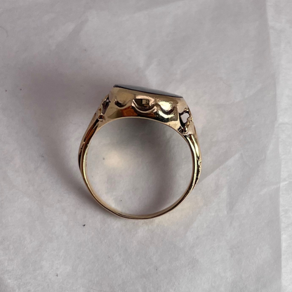 10k Yellow Gold Black Onyx Pinky Ring