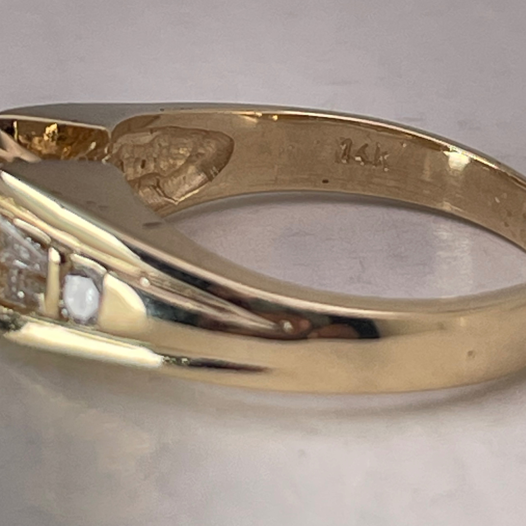 14k Yellow & White Gold 0.45ct Diamond Engagement / Anniversary / Promise Ring