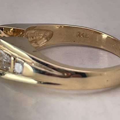 14k Yellow & White Gold 0.45ct Diamond Engagement / Anniversary / Promise Ring