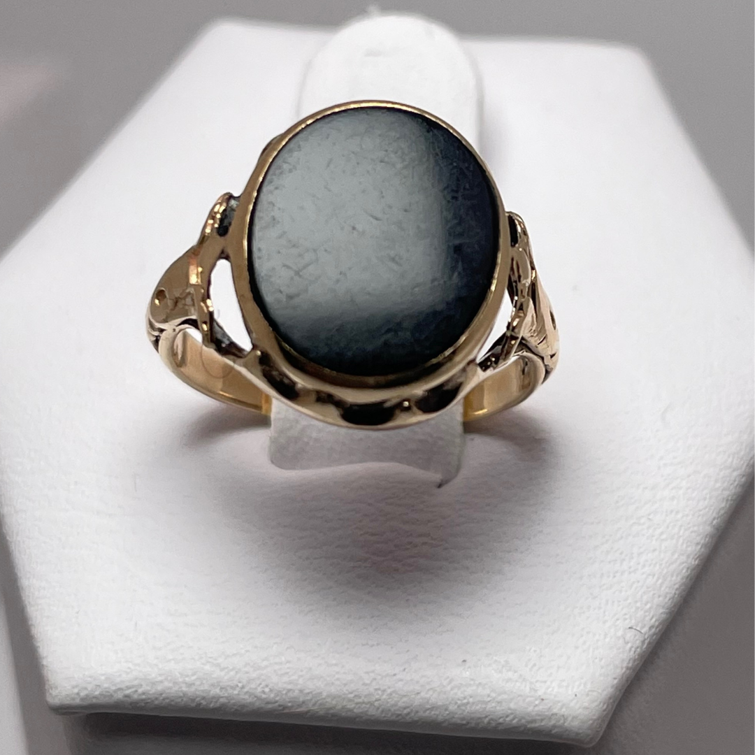 10k Yellow Gold Black Onyx Pinky Ring