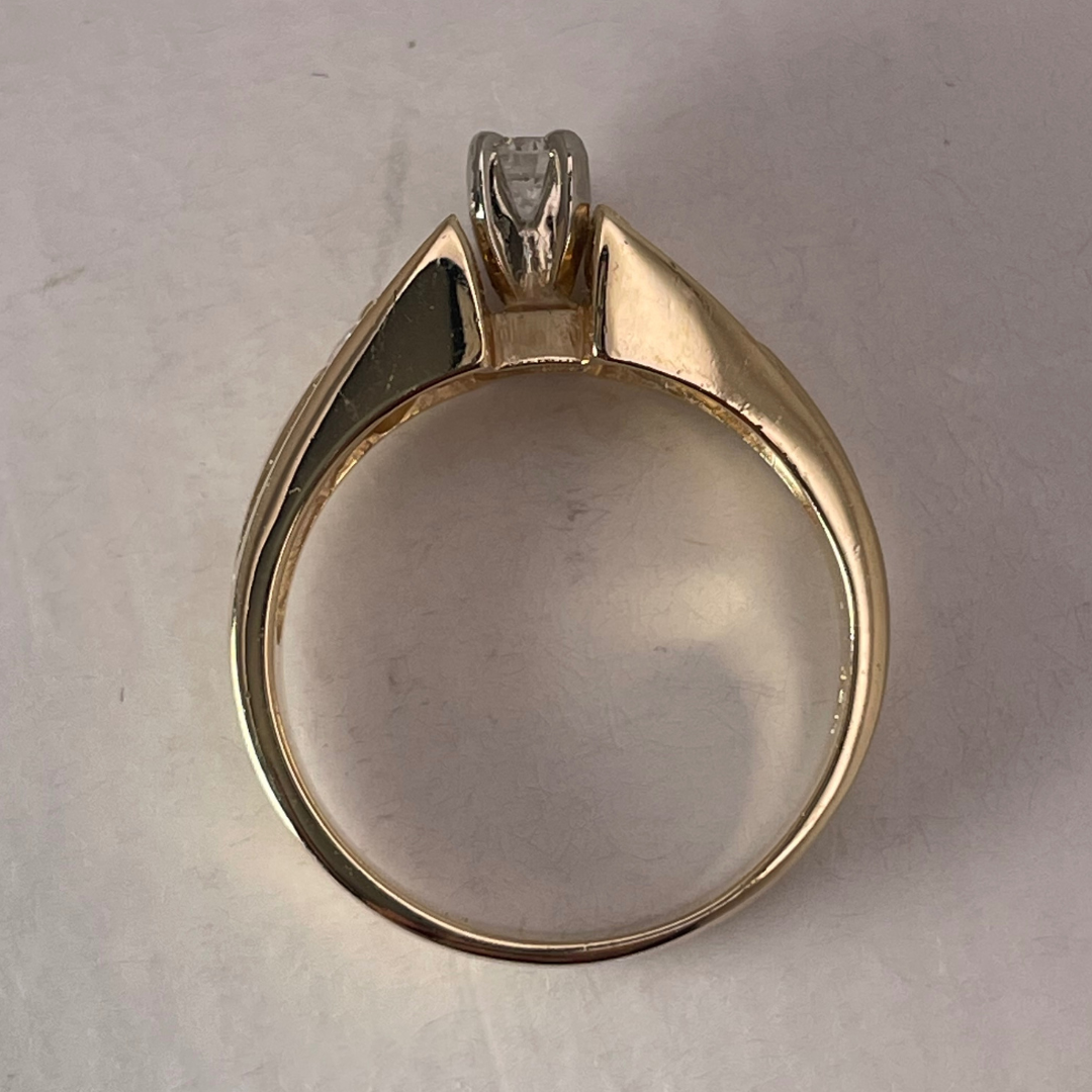 14k Yellow & White Gold 0.45ct Diamond Engagement / Anniversary / Promise Ring