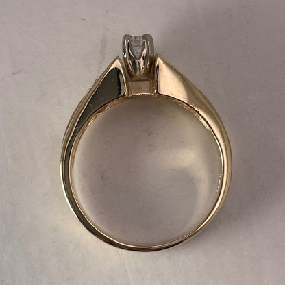14k Yellow & White Gold 0.45ct Diamond Engagement / Anniversary / Promise Ring