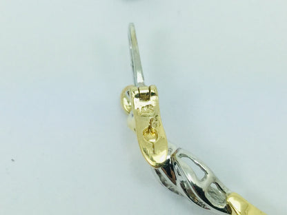 Vintage 14k White & Yellow Gold Diamond Baguette Tennis Bracelet with Safety Catch  ( 1.92ct TDW )