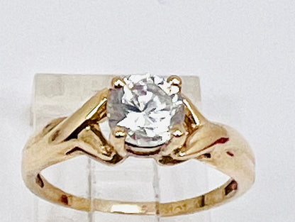 10k Yellow Gold Engagement / Promise / Friendship Cubic Zirconia Ring