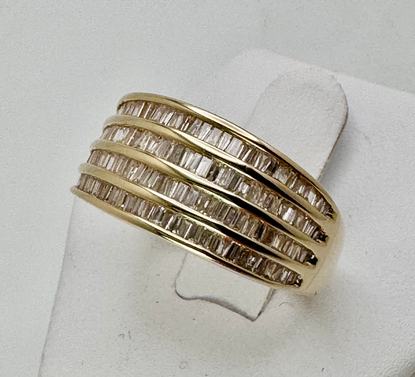 Vintage‑Style 14k Yellow Gold 1.44ct Baguette Diamond Ring – Size 9.75