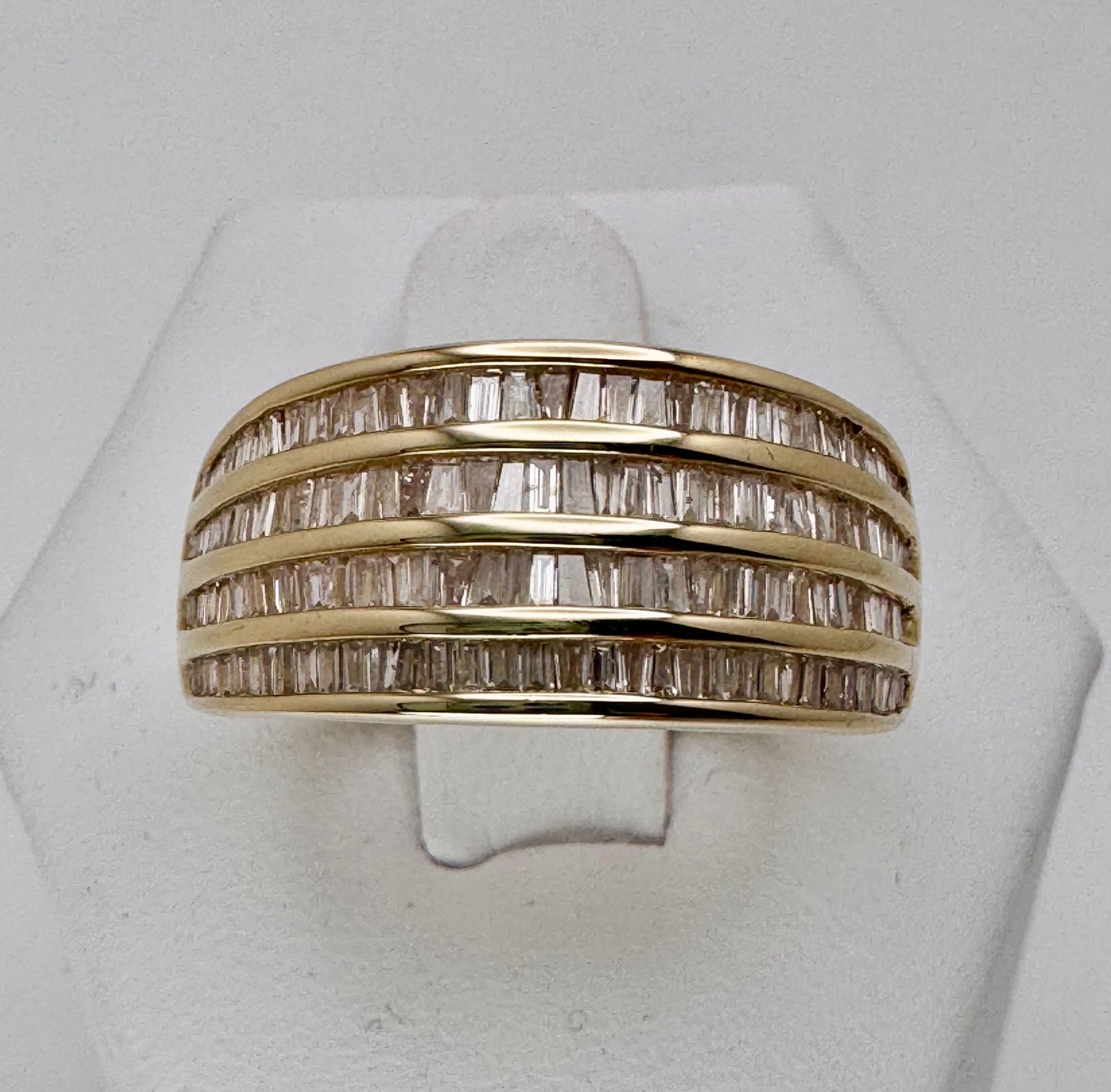 Vintage‑Style 14k Yellow Gold 1.44ct Baguette Diamond Ring – Size 9.75