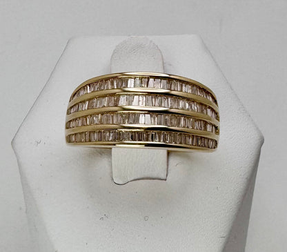 Vintage‑Style 14k Yellow Gold 1.44ct Baguette Diamond Ring – Size 9.75