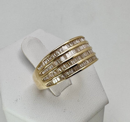 Vintage‑Style 14k Yellow Gold 1.44ct Baguette Diamond Ring – Size 9.75