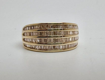 Vintage‑Style 14k Yellow Gold 1.44ct Baguette Diamond Ring – Size 9.75