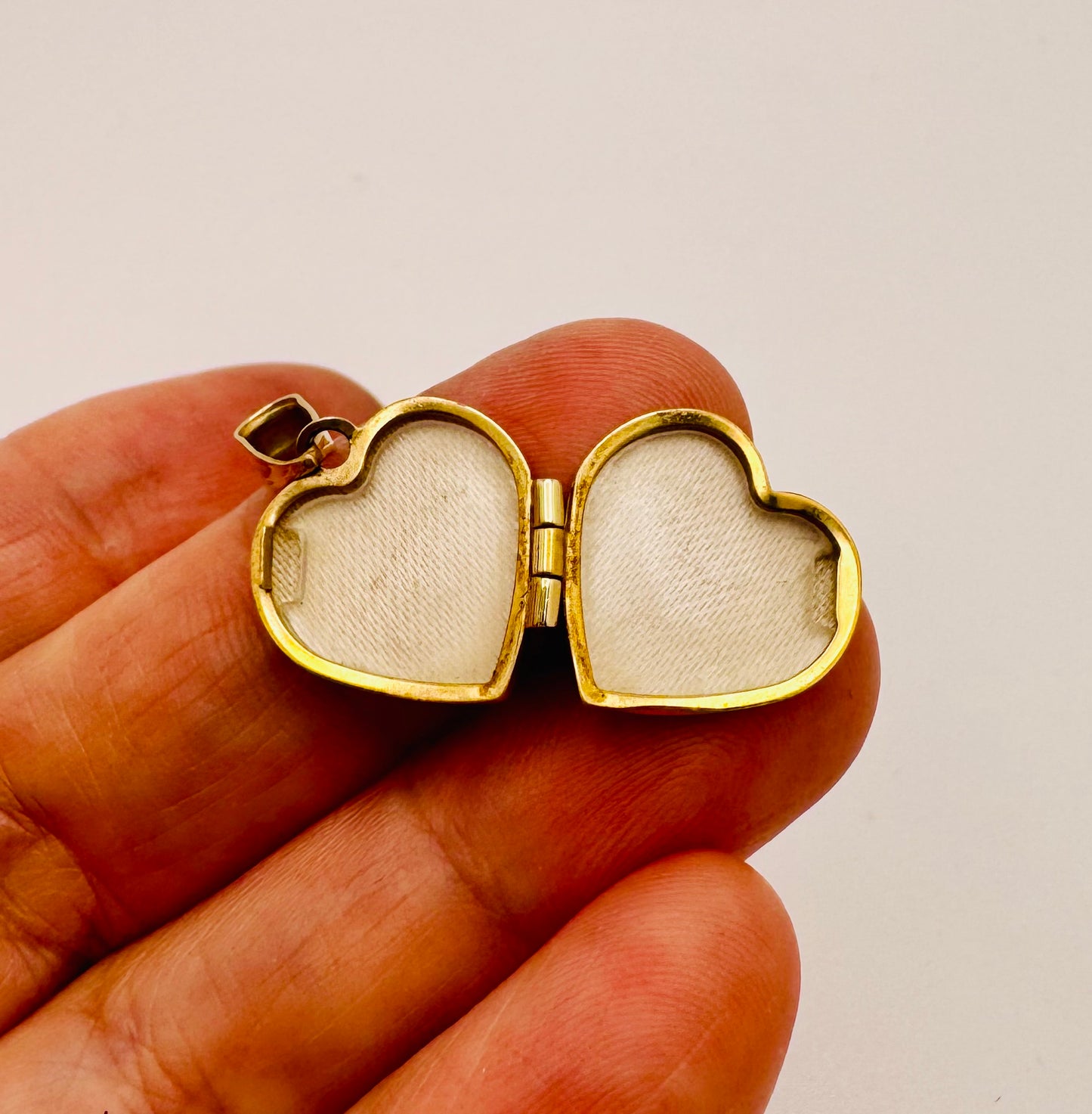 10k Yellow Gold Greek Key Heart Locket Pendent