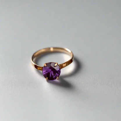 Vintage 14k Rose Gold Amethyst Ring