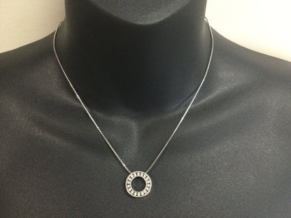 Vintage 19k White Gold Diamond Eternity Statement Pendant Necklace, 0.90ct