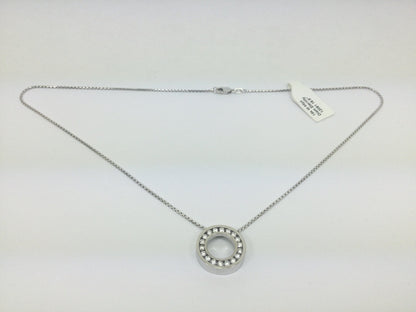Vintage 19k White Gold Diamond Eternity Statement Pendant Necklace, 0.90ct