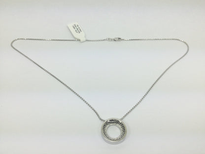 Vintage 19k White Gold Diamond Eternity Statement Pendant Necklace, 0.90ct