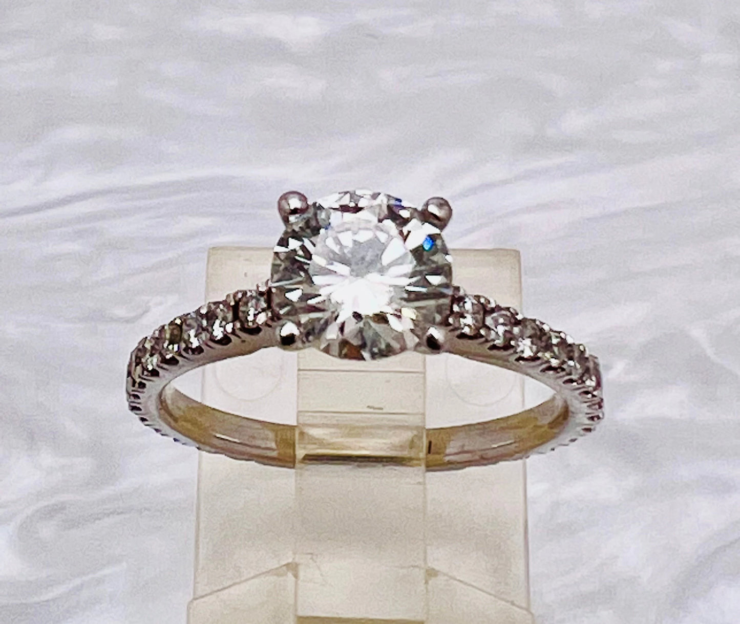 Custom Made 14k White Gold 1.07ct Diamond Engagement Ring, SI-1, Anniversary / Promise / Commitment Ring