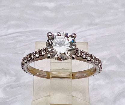 Custom Made 14k White Gold 1.07ct Diamond Engagement Ring, SI-1, Anniversary / Promise / Commitment Ring