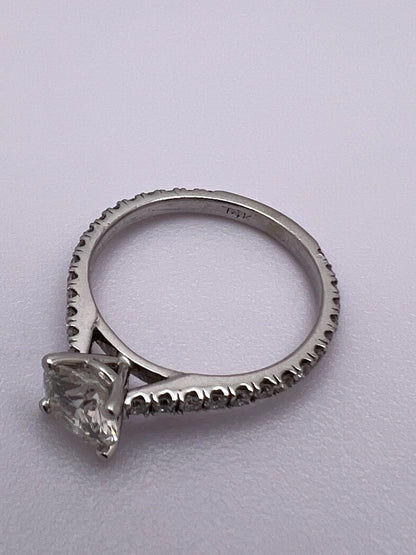 Custom Made 14k White Gold 1.07ct Diamond Engagement Ring, SI-1, Anniversary / Promise / Commitment Ring