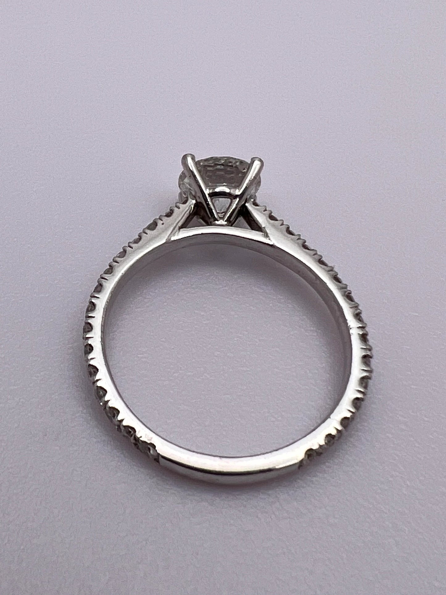 Custom Made 14k White Gold 1.07ct Diamond Engagement Ring, SI-1, Anniversary / Promise / Commitment Ring