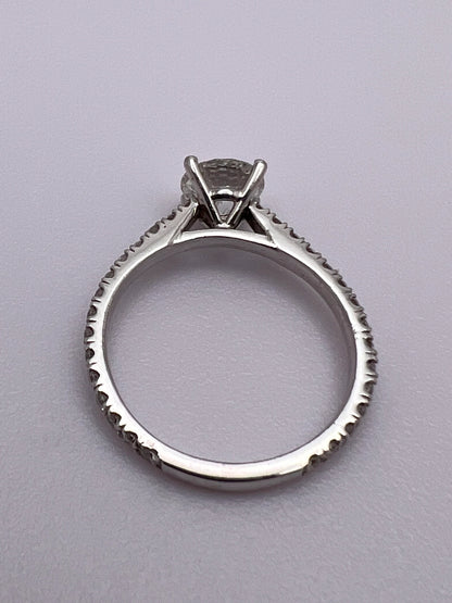 Custom Made 14k White Gold 1.07ct Diamond Engagement Ring, SI-1, Anniversary / Promise / Commitment Ring