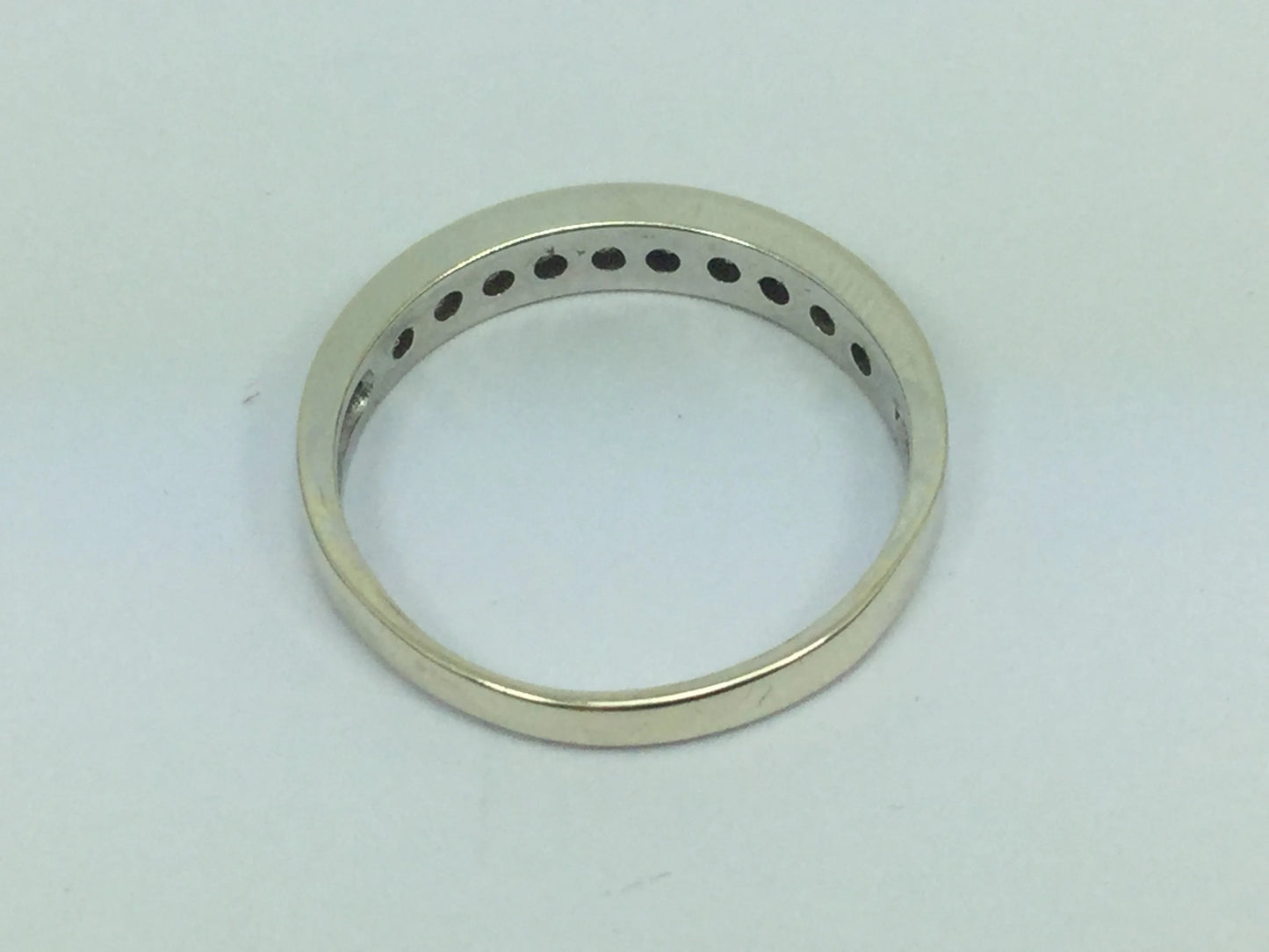 Solid 10k White Gold Cubic Zirconia Wedding / Anniversary Band / Ring