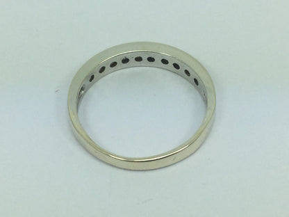 Solid 10k White Gold Cubic Zirconia Wedding / Anniversary Band / Ring