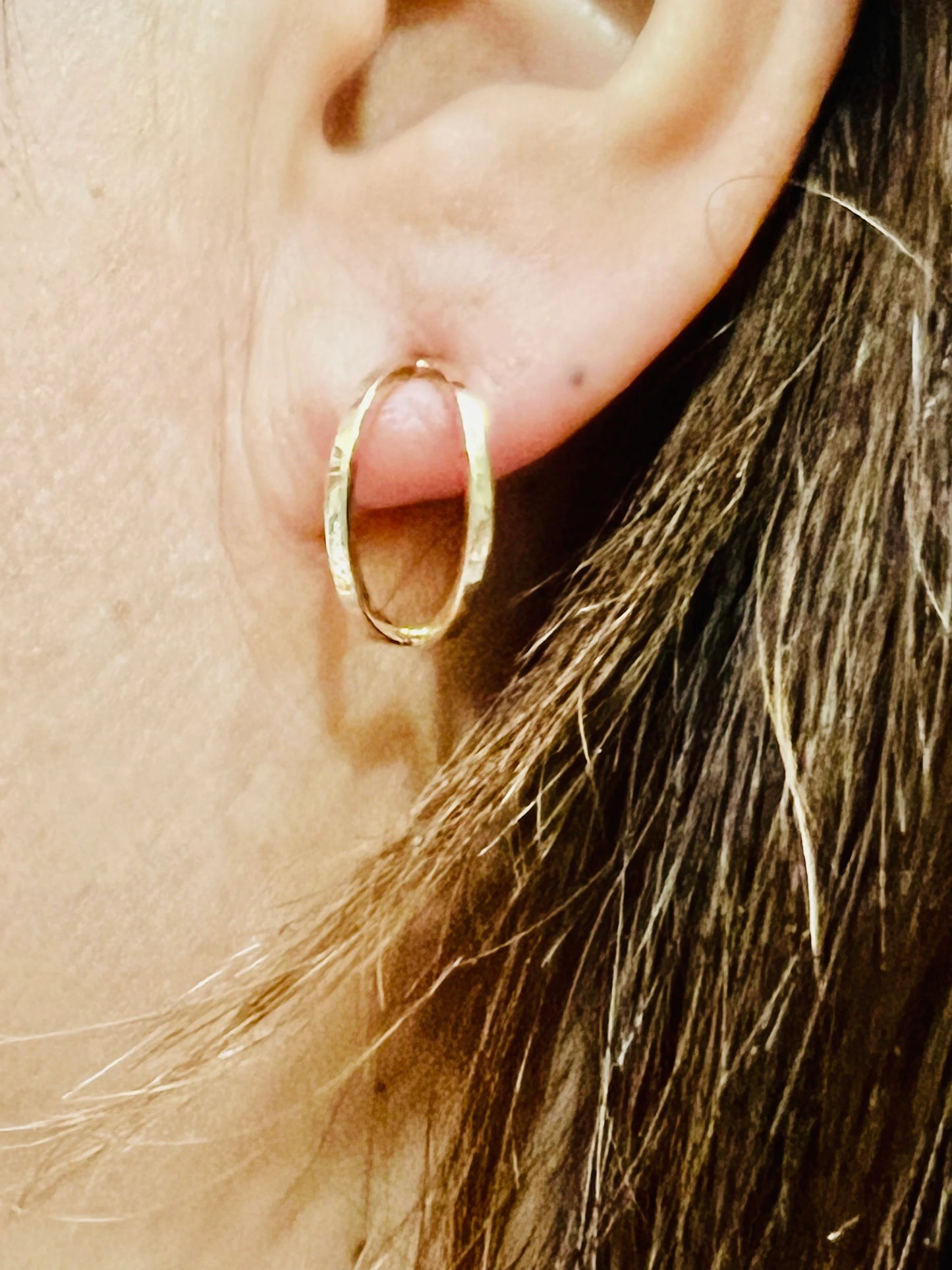 14k Solid Yellow Gold Crescent Moon Style Stud Earrings