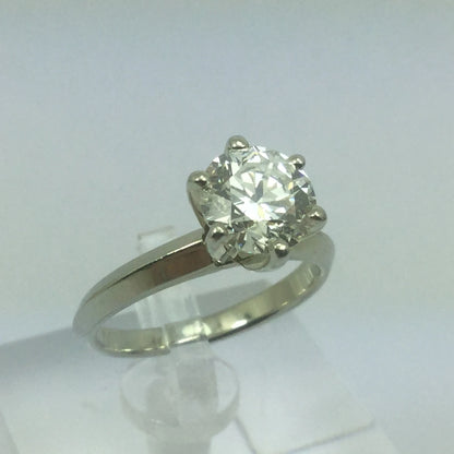 Vintage 19k White Gold 1.21ct Diamond Solitaire Engagement / Promise / Commitment Ring