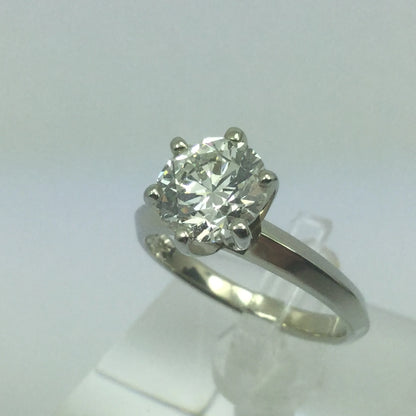 Vintage 19k White Gold 1.21ct Diamond Solitaire Engagement / Promise / Commitment Ring