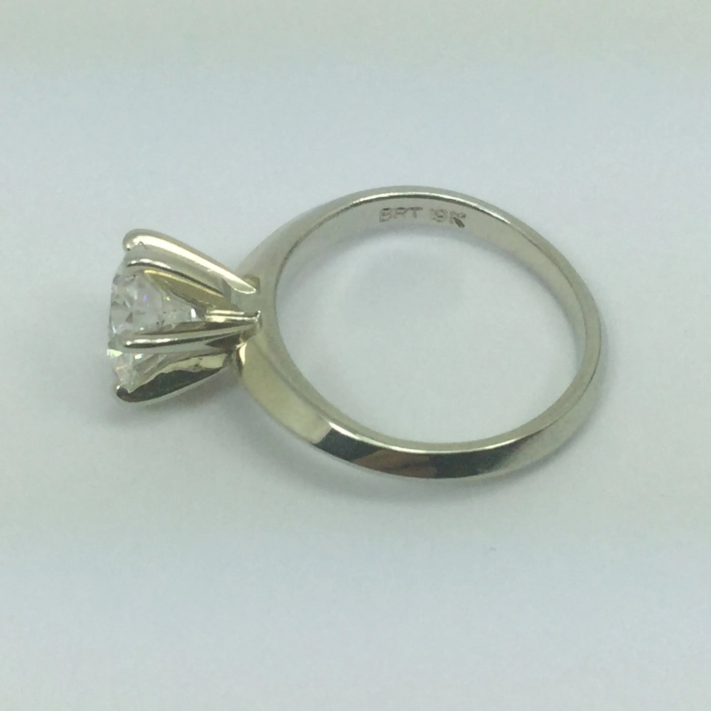 Vintage 19k White Gold 1.21ct Diamond Solitaire Engagement / Promise / Commitment Ring