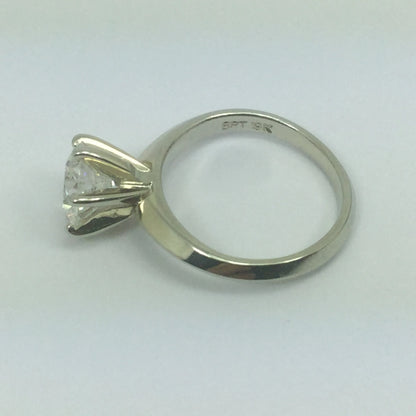 Vintage 19k White Gold 1.21ct Diamond Solitaire Engagement / Promise / Commitment Ring