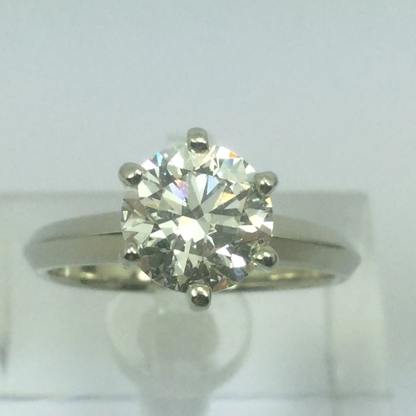 Vintage 19k White Gold 1.21ct Diamond Solitaire Engagement / Promise / Commitment Ring