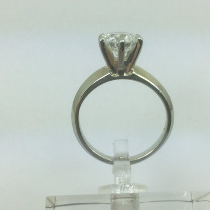 Vintage 19k White Gold 1.21ct Diamond Solitaire Engagement / Promise / Commitment Ring