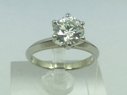 Vintage 19k White Gold 1.21ct Diamond Solitaire Engagement / Promise / Commitment Ring