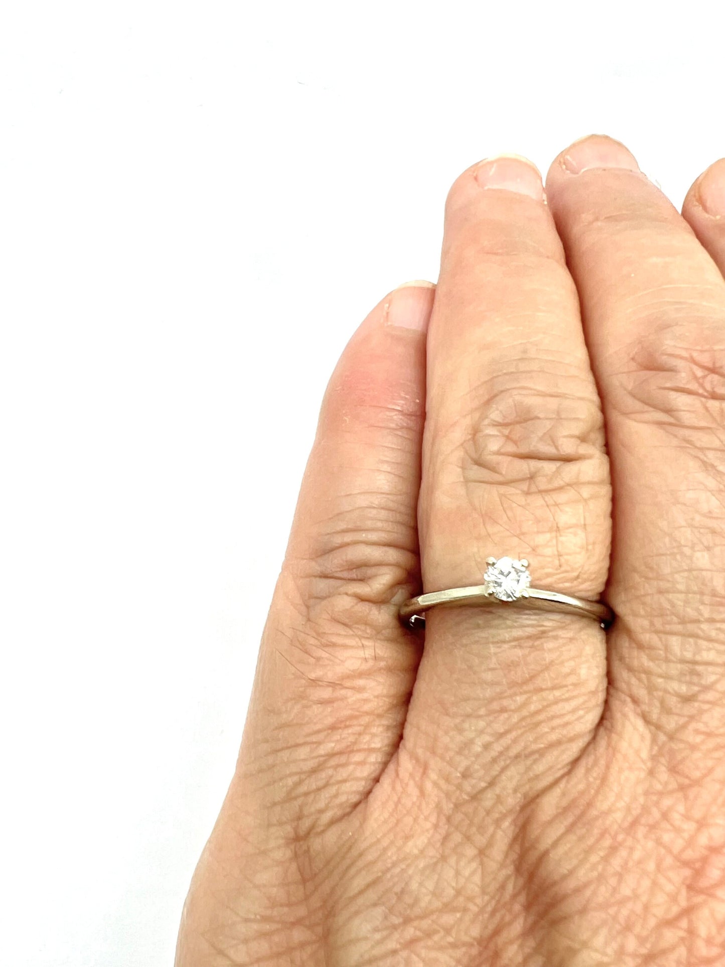 18k White Gold 17pt Diamond Solitaire Ring