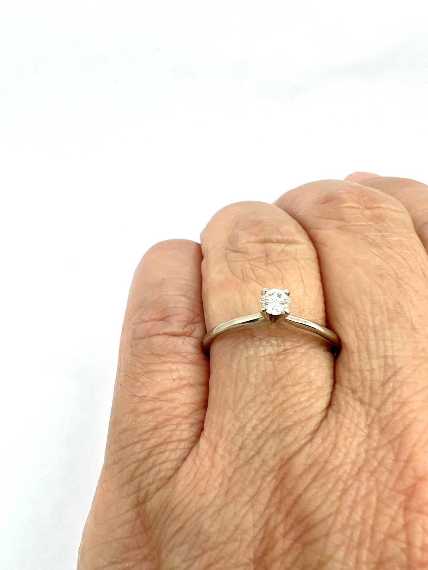 18k White Gold 17pt Diamond Solitaire Ring