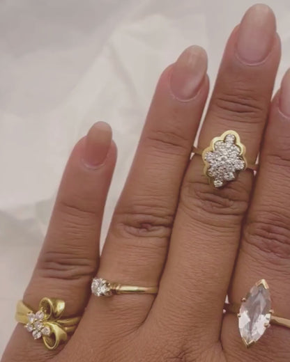 14k-18k White & Yellow Gold 55pt Diamond Cluster Ring