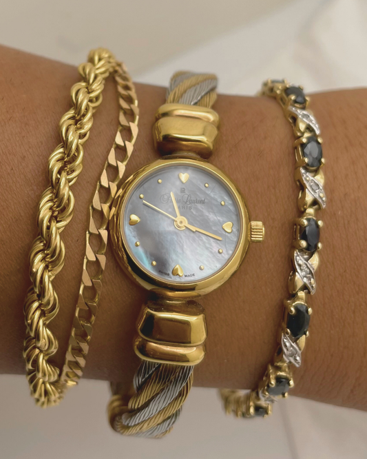 14k Gold 4ct Blue Sapphire & 16pt Diamond Bracelet