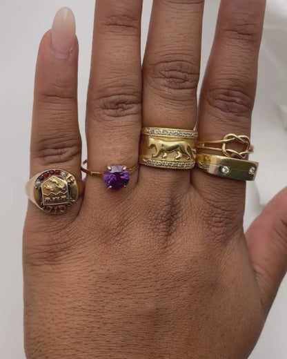 Vintage 14k Rose Gold Amethyst Ring