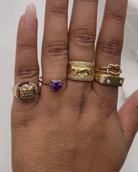 Vintage 14k Rose Gold Amethyst Ring