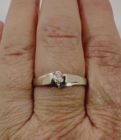 10k White Gold Marquise Cut 7pt Diamond Ring