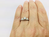 18k White Gold Round Cut 17pt Diamond Vintage Ring