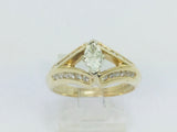 14k Yellow Gold Marquise Cut 86pt Diamond Ring