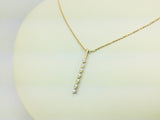 18k Yellow Gold Round Cut 0.15ct Diamond Row Set Necklace
