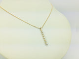 18k Yellow Gold Round Cut 0.15ct Diamond Row Set Necklace