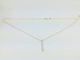 18k Yellow Gold Round Cut 0.15ct Diamond Row Set Necklace